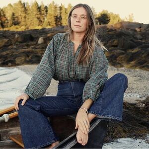 Doen Jane Blouse in Pond Promenade Plaid sz. S